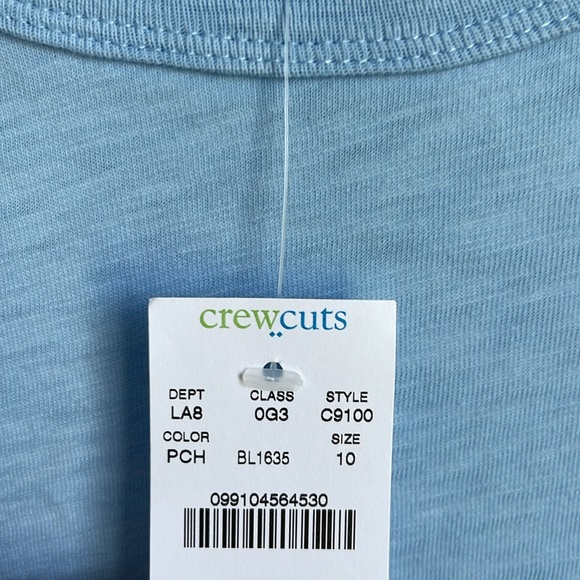 Crewcuts Girls Long sleeve cotton shirt - color: light blue - size: 10 Y - Picture 3 of 4